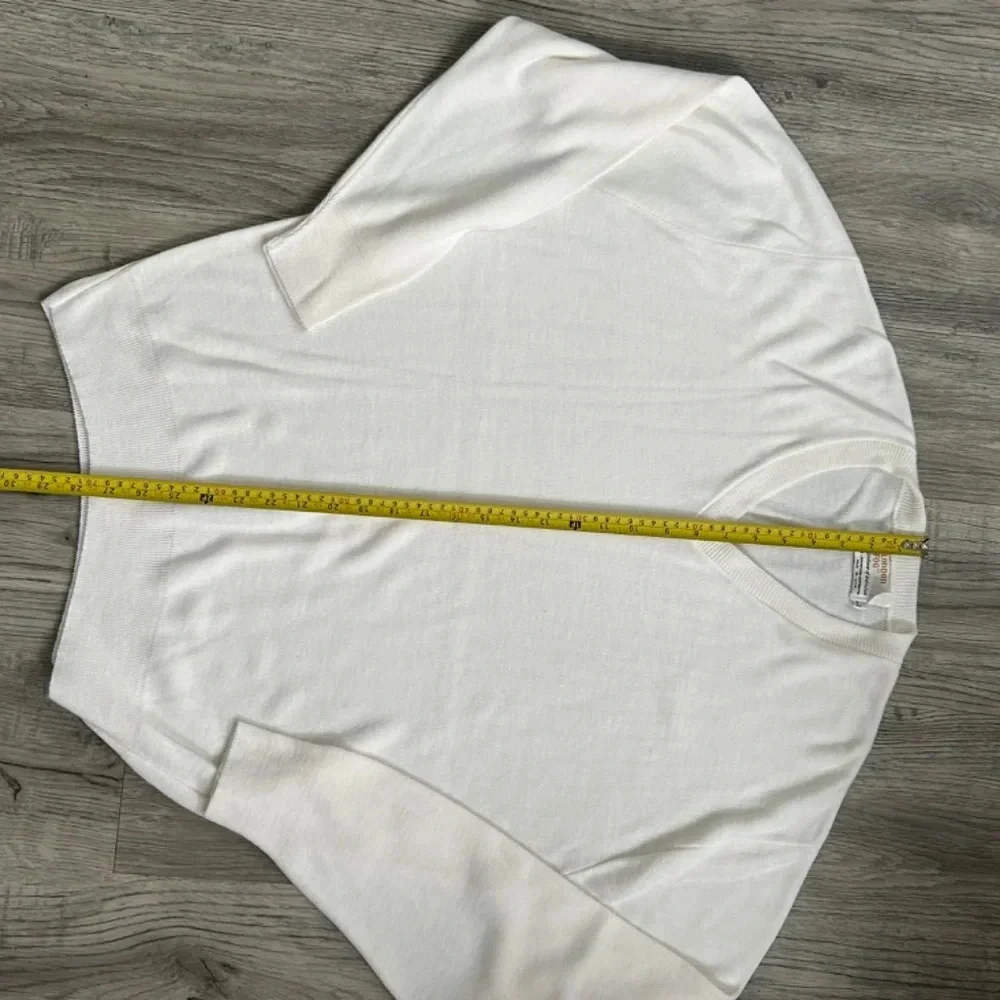 London Fog Mens White Tapered Sweater‎ Sz L